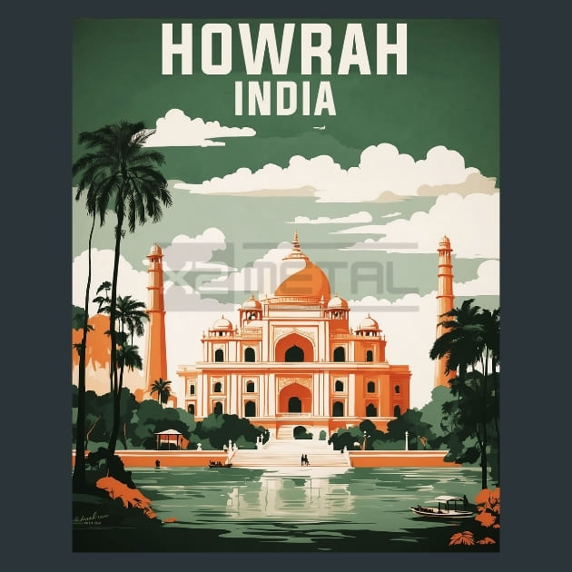 Howrah India Metal Wall Art and Desktop Mouse Pad by X2Metal