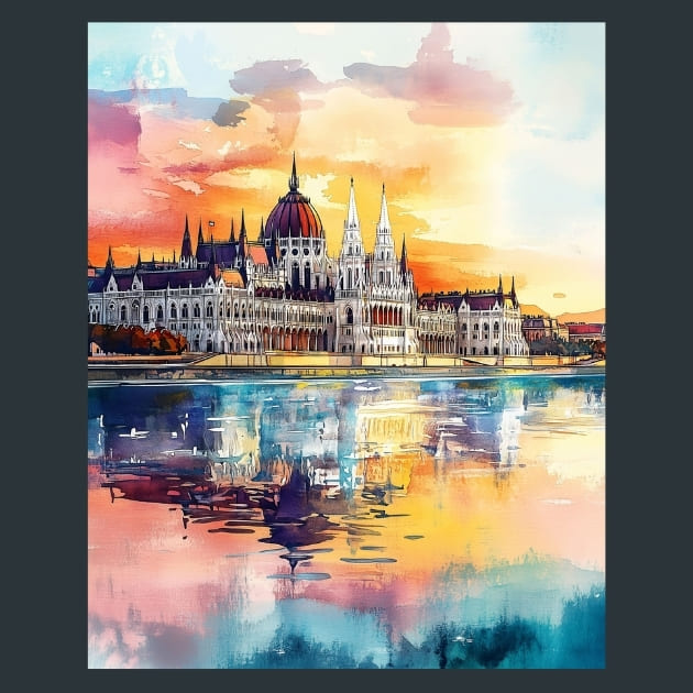 Hungary Budapest Parliament Building Metal Wall Art and Desktop Mouse Pad by X2Metal