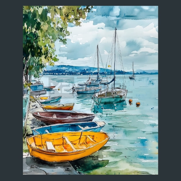 Hungary Lake Balaton Lakeside View Metal Wall Art and Desktop Mouse Pad by X2Metal