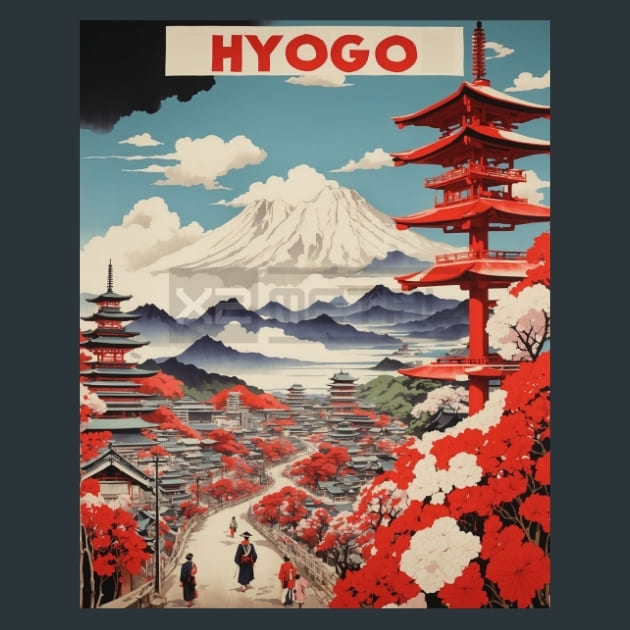Hyogo Japan Metal Wall Art and Desktop Mouse Pad by X2Metal