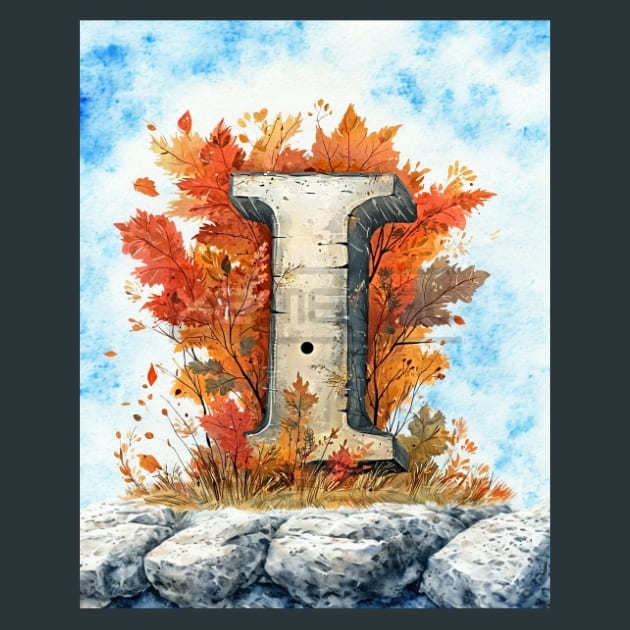 I Autumn Alphabets Metal Wall Art and Desktop Mouse Pad by X2Metal