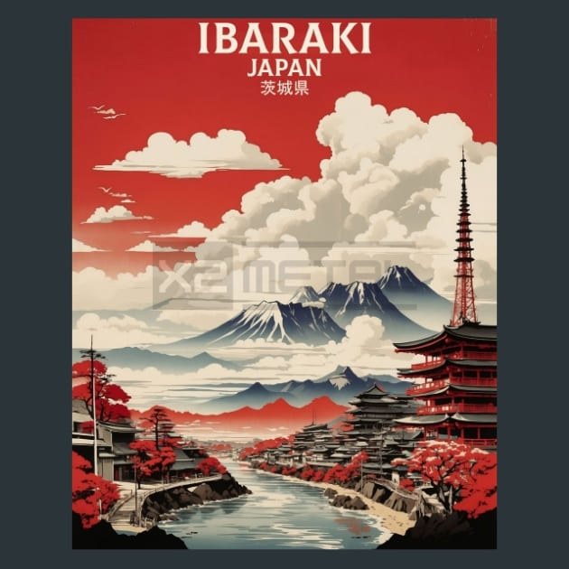 IBaraki Japan Metal Wall Art and Desktop Mouse Pad by X2Metal