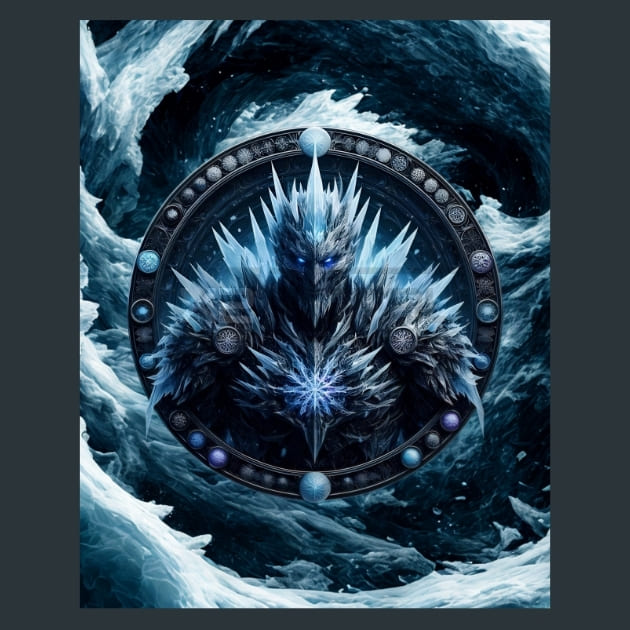 Ice Elemental Avatar Metal Wall Art and Desktop Mouse Pad by X2Metal