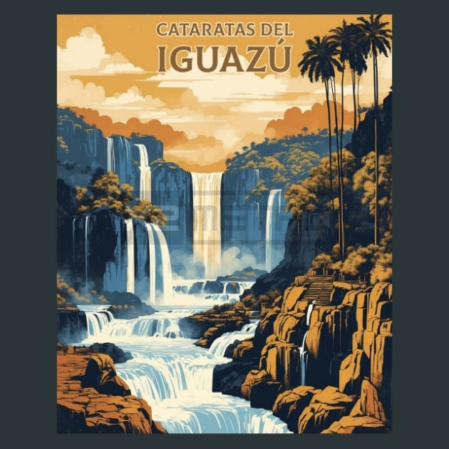 Iguaz Falls Argentina Metal Wall Art and Desktop Mouse Pad by X2Metal