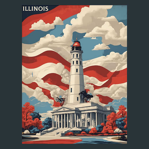 Illinois Metal Wall Art and Desktop Mouse Pad by X2Metal