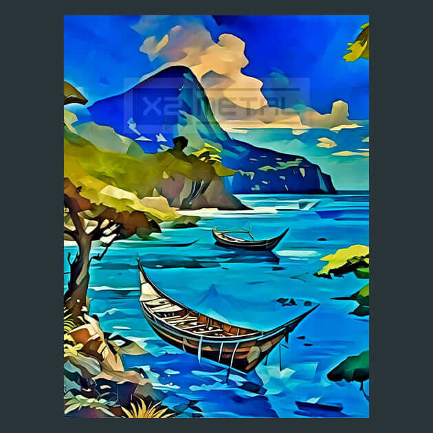 Indian Ocean Tranquility Metal Wall Art and Desktop Mouse Pad by X2Metal
