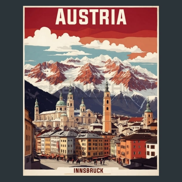Innsbruck Altstadt Austria 2 Metal Wall Art and Desktop Mouse Pad by X2Metal