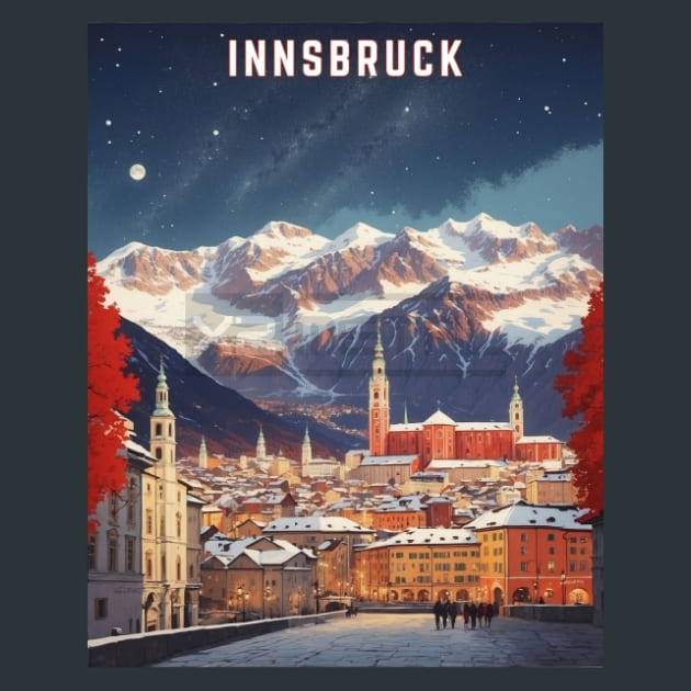 Innsbruck Altstadt Austria Metal Wall Art and Desktop Mouse Pad by X2Metal