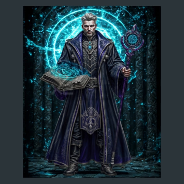 Inquisitor with Grimoire Metal Wall Art and Desktop Mouse Pad by X2Metal