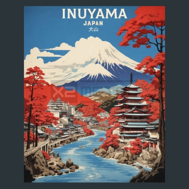 Inuyama Japan Metal Wall Art and Desktop Mouse Pad by X2Metal