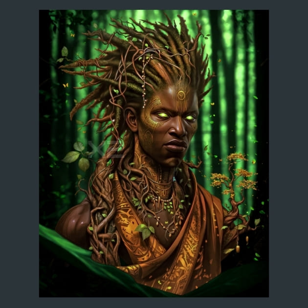 Iroko - Forest Keeper Metal Wall Art and Desktop Mouse Pad by X2Metal