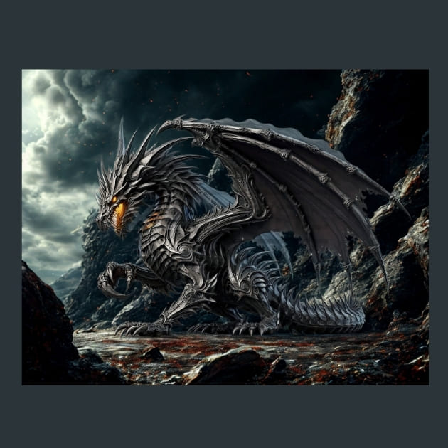 Ironthorn Dragon Metal Wall Art and Desktop Mouse Pad by X2Metal
