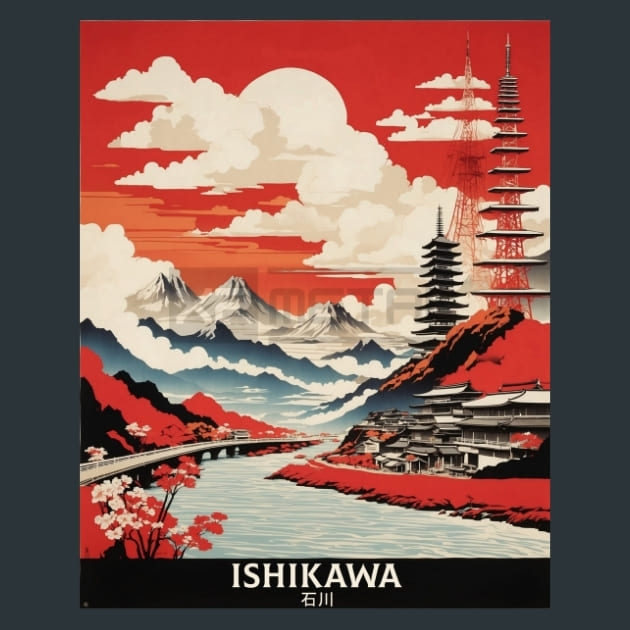 Ishikawa Japan Metal Wall Art and Desktop Mouse Pad by X2Metal