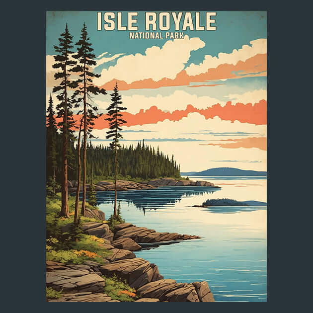 Isle Royale Metal Wall Art and Desktop Mouse Pad by X2Metal