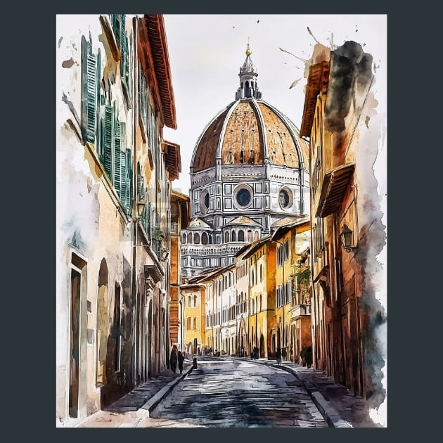 Italy Florence Metal Wall Art and Desktop Mouse Pad by X2Metal