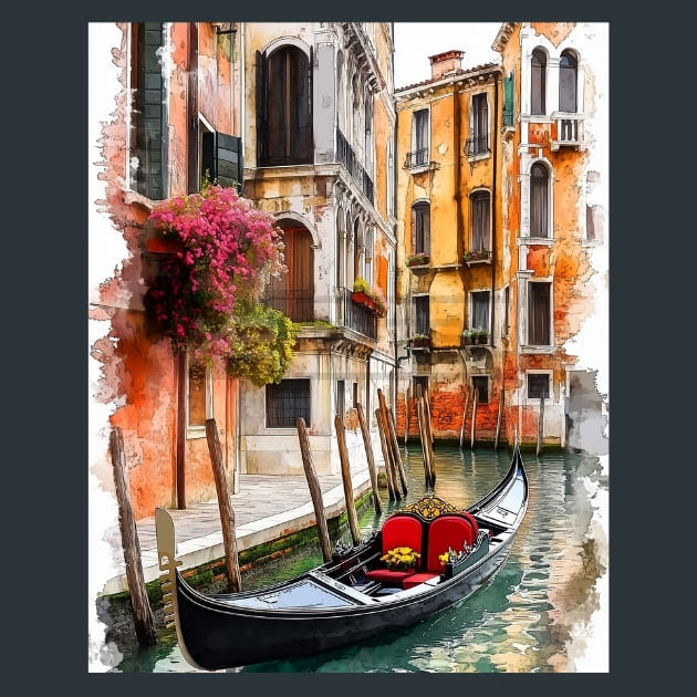 Italy Venice Metal Wall Art and Desktop Mouse Pad by X2Metal