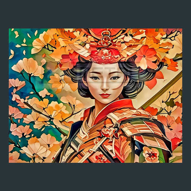 Japanese Art Warrior Metal Wall Art and Desktop Mouse Pad by X2Metal