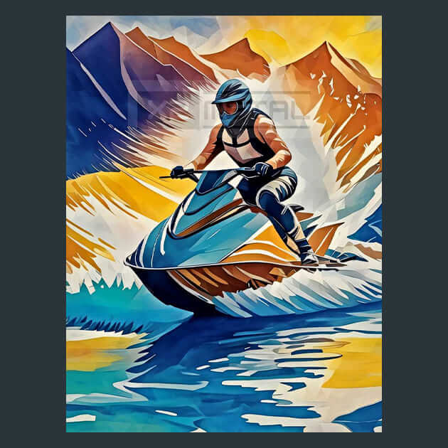 Jet Skiing Fun Metal Wall Art and Desktop Mouse Pad by X2Metal