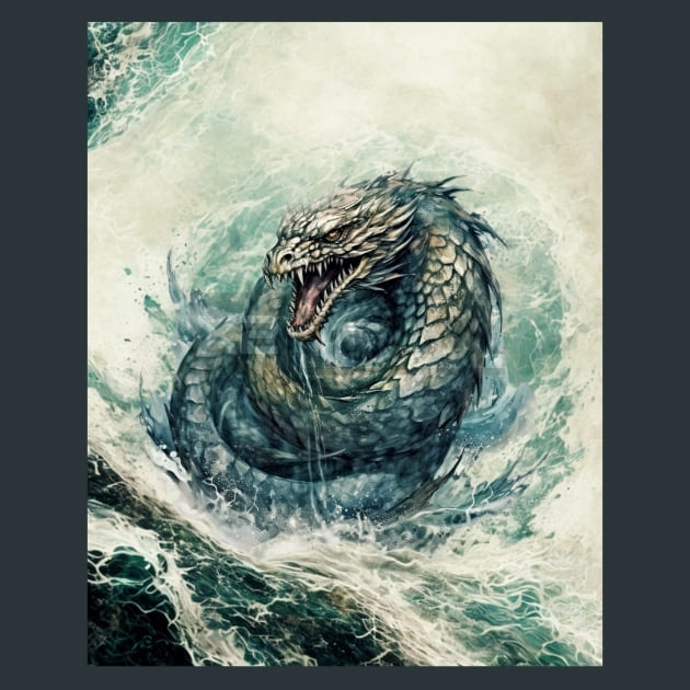 Jormungandr 1 Mythology Metal Wall Art and Desktop Mouse Pad by X2Metal