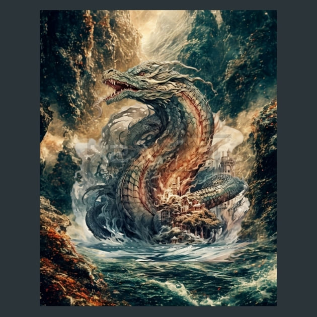 Jormungandr Mythology Metal Wall Art and Desktop Mouse Pad by X2Metal