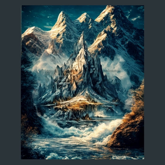 Jotunheim 1 Mythology Metal Wall Art and Desktop Mouse Pad by X2Metal