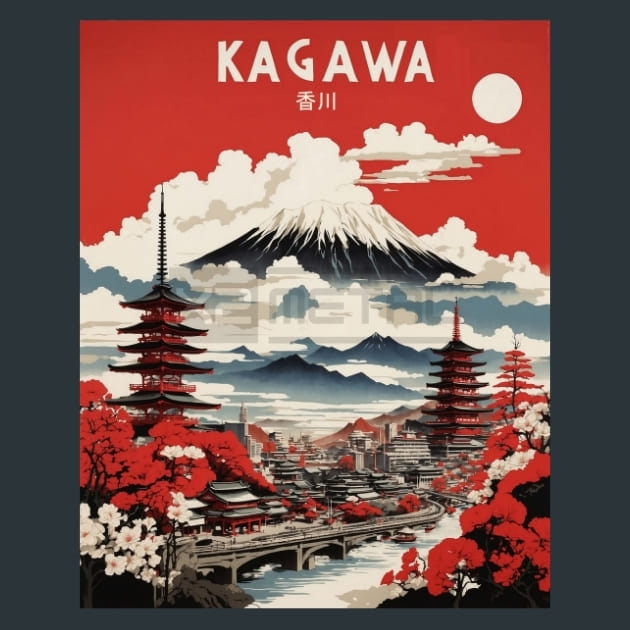 Kagawa Japan Metal Wall Art and Desktop Mouse Pad by X2Metal