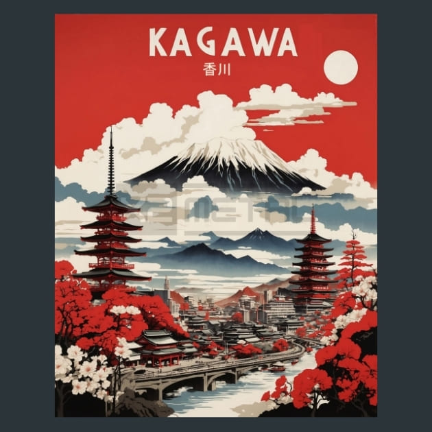 Kagawa Japan Metal Wall Art and Desktop Mouse Pad by X2Metal