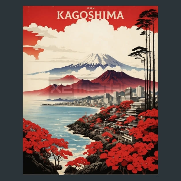 Kagoshima 2 Japan Metal Wall Art and Desktop Mouse Pad by X2Metal