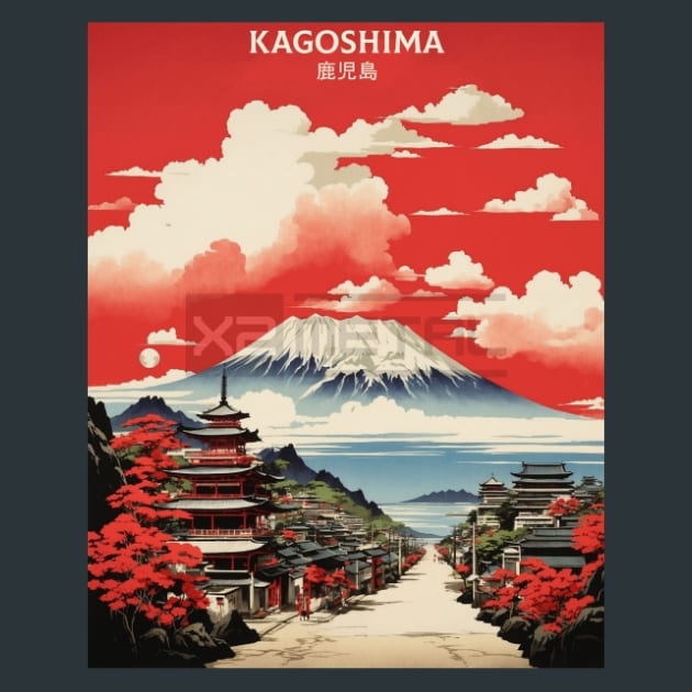 Kagoshima Japan Metal Wall Art and Desktop Mouse Pad by X2Metal