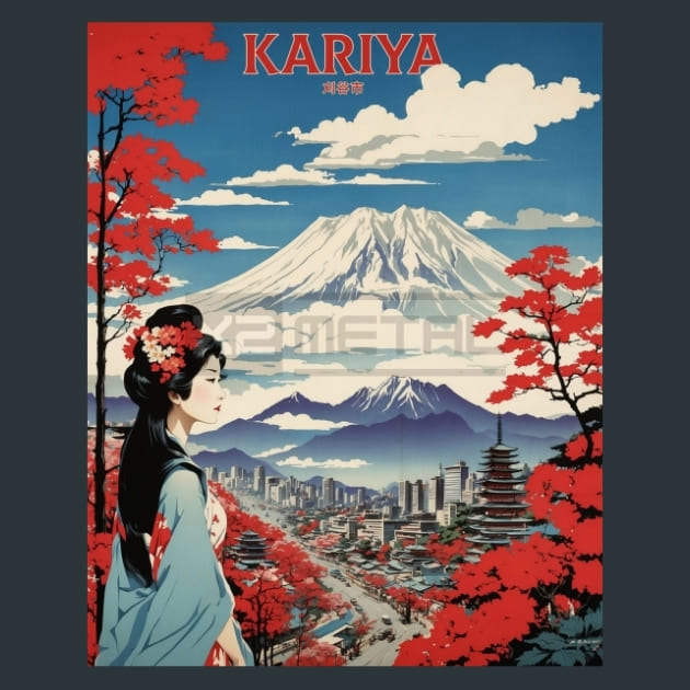 Kariya Japan Metal Wall Art and Desktop Mouse Pad by X2Metal