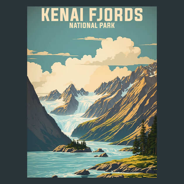Kenai Fjords Metal Wall Art and Desktop Mouse Pad by X2Metal