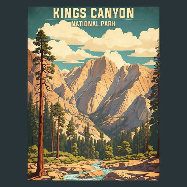 Kings Canyon Metal Wall Art and Desktop Mouse Pad by X2Metal