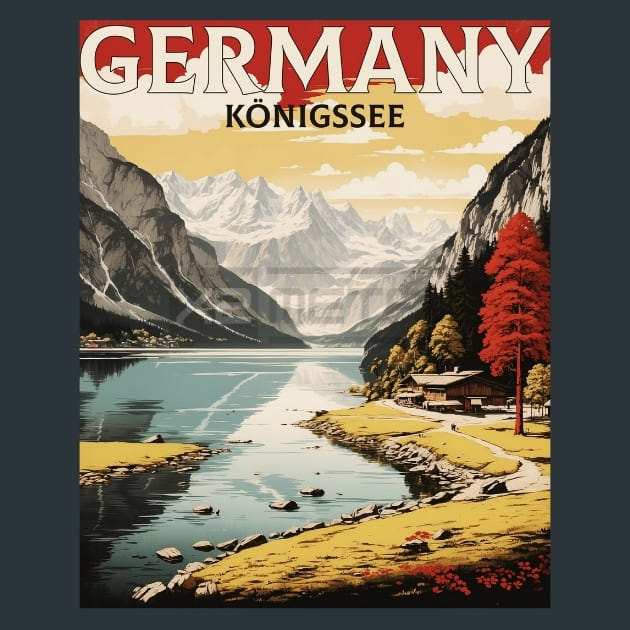 Kings Lake Aka Knigssee 3 Germany Metal Wall Art and Desktop Mouse Pad by X2Metal