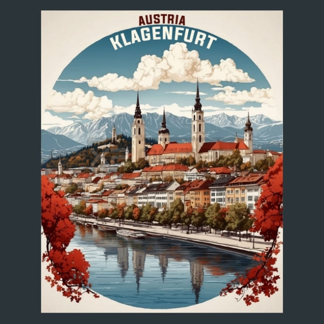 Klagenfurt Austria Metal Wall Art and Desktop Mouse Pad by X2Metal