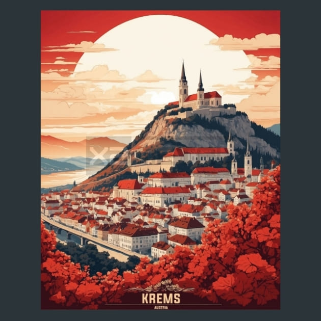 Krems Austria Metal Wall Art and Desktop Mouse Pad by X2Metal