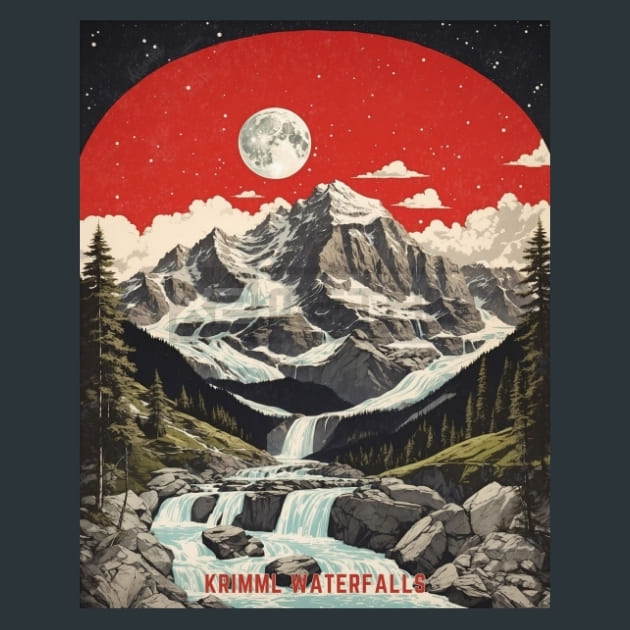 Krimml Falls Austria Metal Wall Art and Desktop Mouse Pad by X2Metal