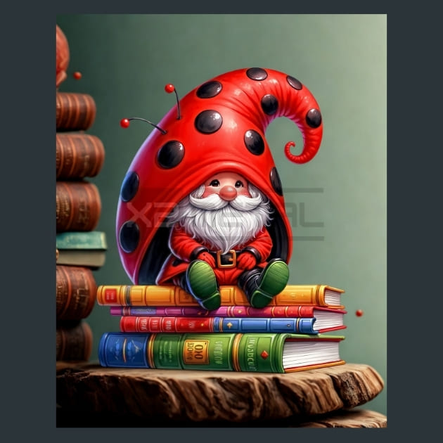 LadyBug Gnomes 10 Metal Wall Art and Desktop Mouse Pad by X2Metal