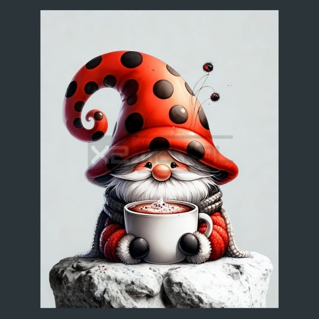 LadyBug Gnomes 11 Metal Wall Art and Desktop Mouse Pad by X2Metal