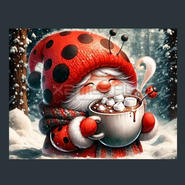 LadyBug Gnomes 12 Metal Wall Art and Desktop Mouse Pad by X2Metal