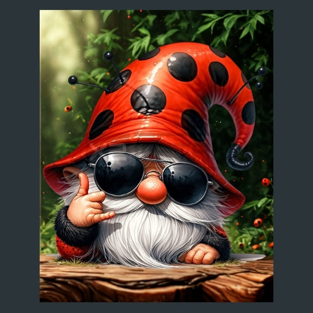 Lady Bug Gnomes 07 Metal Wall Art and Desktop Mouse Pad by X2Metal