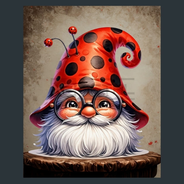 Lady Bug Gnomes 08 Metal Wall Art and Desktop Mouse Pad by X2Metal