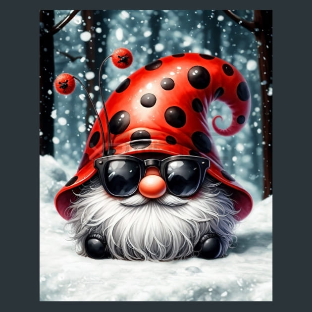 Lady Bug Gnomes 10 Metal Wall Art and Desktop Mouse Pad by X2Metal