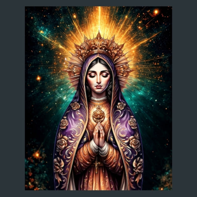 Lady of Guadalupe 2 Metal Wall Art and Desktop Mouse Pad by X2Metal