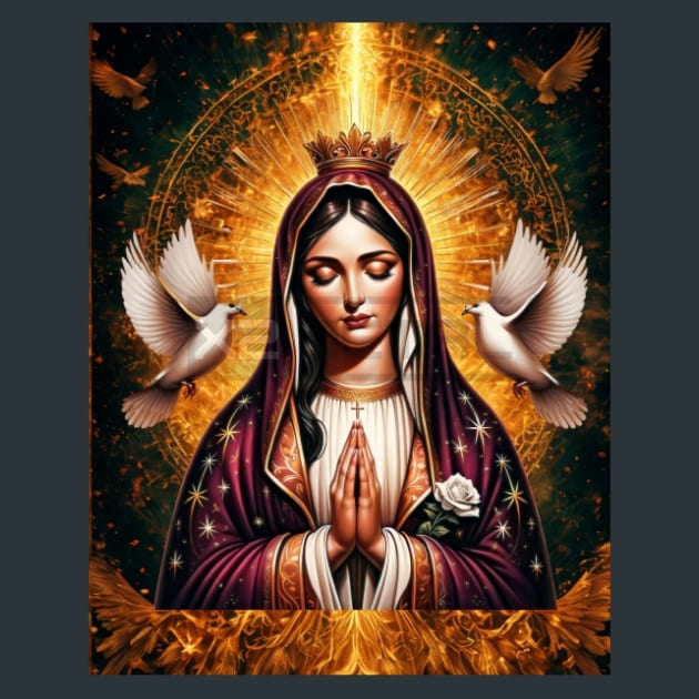 Lady of Guadalupe 5 Metal Wall Art and Desktop Mouse Pad by X2Metal