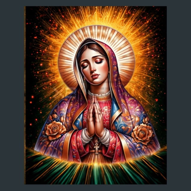 Lady of Guadalupe 7 Metal Wall Art and Desktop Mouse Pad by X2Metal