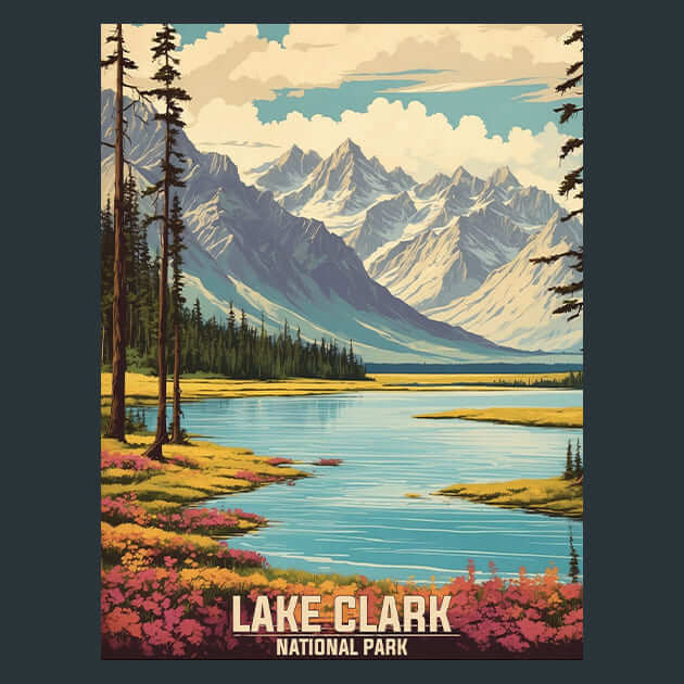 Lake Clark Metal Wall Art and Desktop Mouse Pad by X2Metal