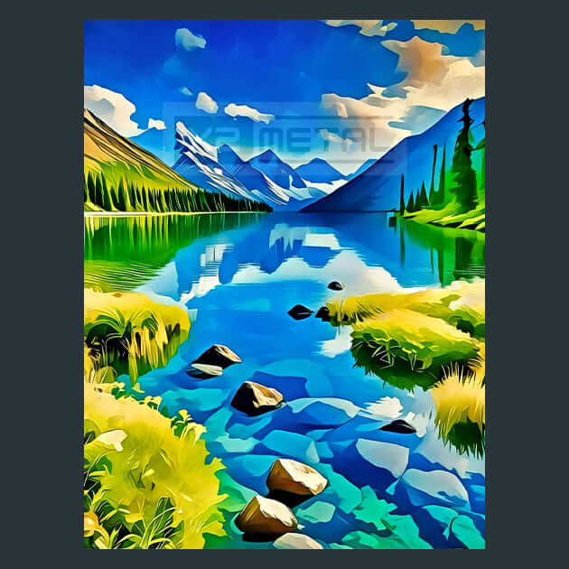 Lake Clark Vista Metal Wall Art and Desktop Mouse Pad by X2Metal