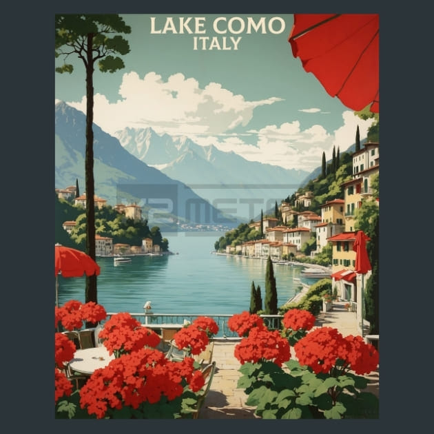 Lake Como Italy Metal Wall Art and Desktop Mouse Pad by X2Metal