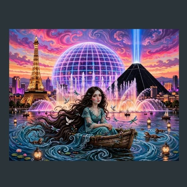 Las-Vegas-Lake-Boat-Spirit-metal-prints
