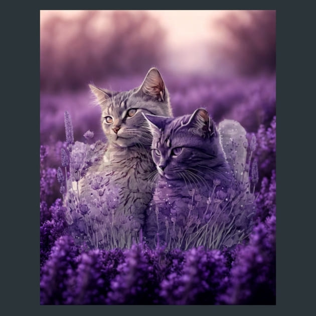 Lavender Cat 16 Metal Wall Art and Desktop Mouse Pad by X2Metal